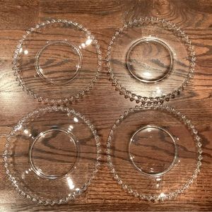 Imperial Candlewick Glass Salad Plates / Side Dishes Set 4 Antique